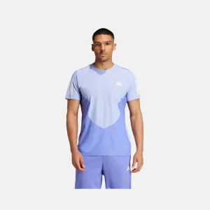 Adidas Own the Run Colorblock Aeroready Men's Running T-shirt -Semi Cobalt Blue/Blue Spark