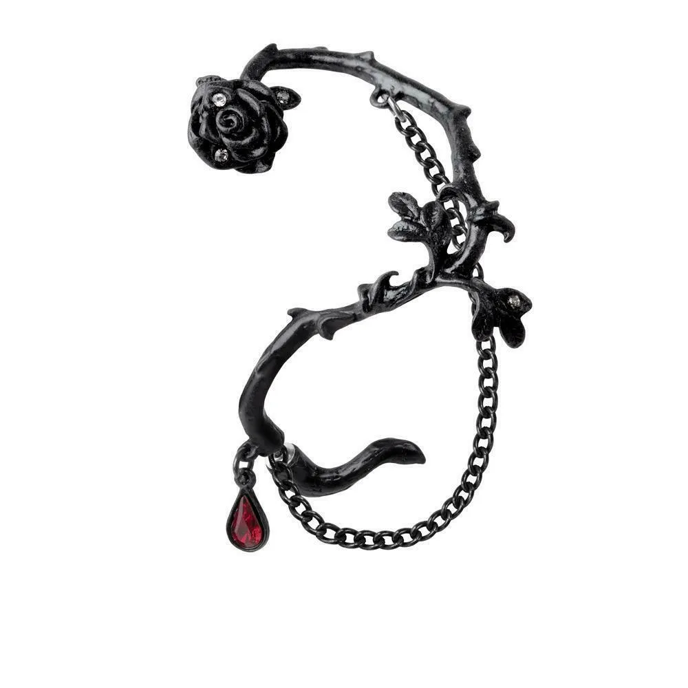 Alchemy Gothic E276  Rose of Passion Ear Wrap Earrings