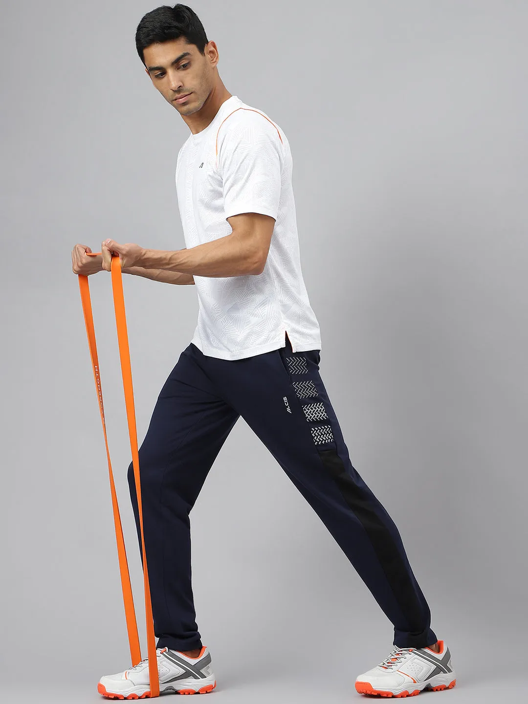 Alcis Men Graphic-Print Dress Blue Soft-Touch Athleisure Track Pants