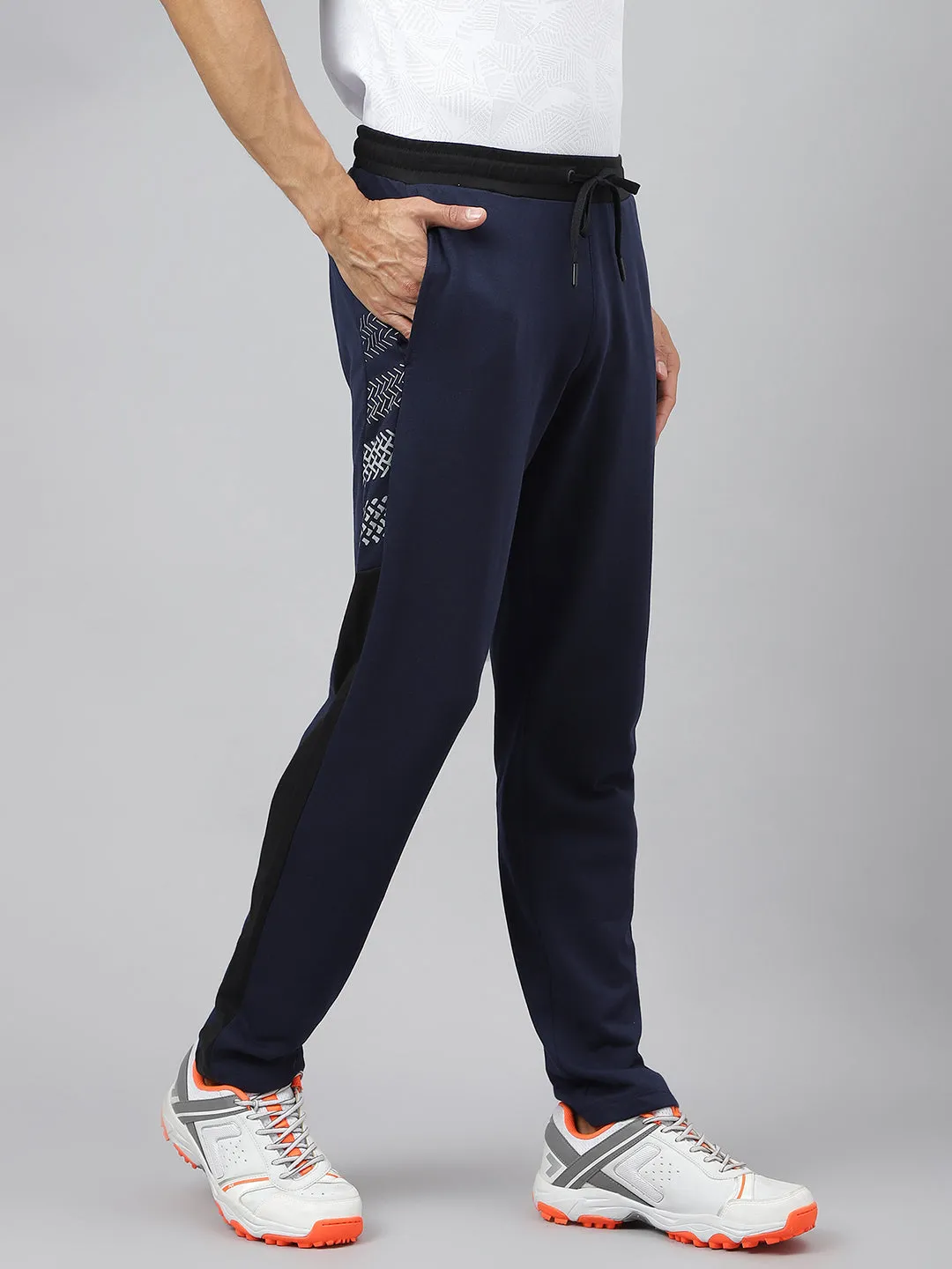 Alcis Men Graphic-Print Dress Blue Soft-Touch Athleisure Track Pants