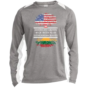 Amercian Grown Lithuanian Roots - Men's Long Sleeve Colorblock Activewear Performance T