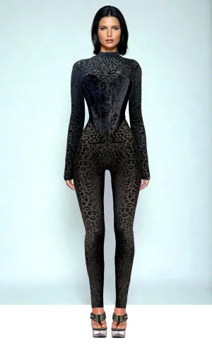 Baroque Noir Catsuit Set