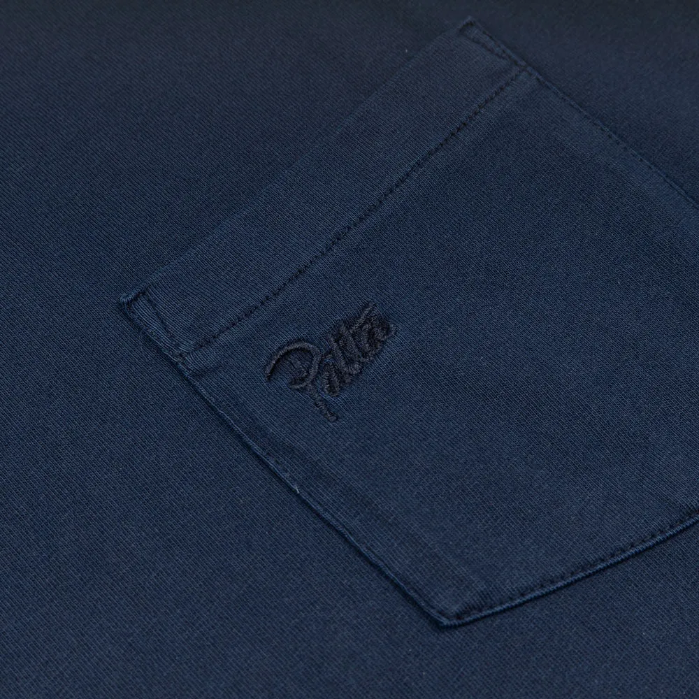 Basic Washed Pocket Tee | Black Iris
