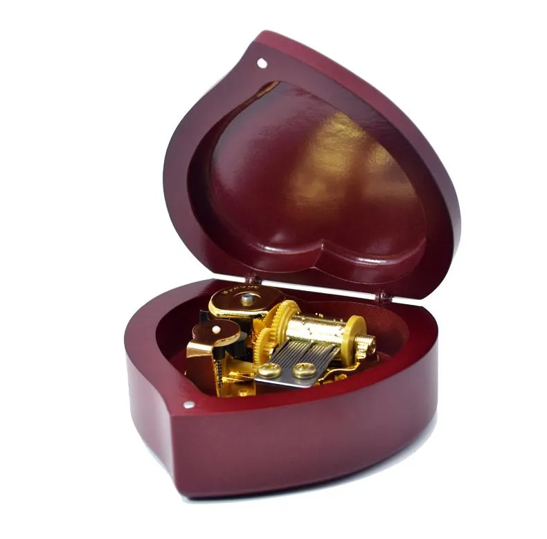 Beautiful Red Wooden Music Box With Tunes of Spirited Away / Castle In The Sky / Howls Moving Castle / My Neighbor Totoro / Princess Mononoke