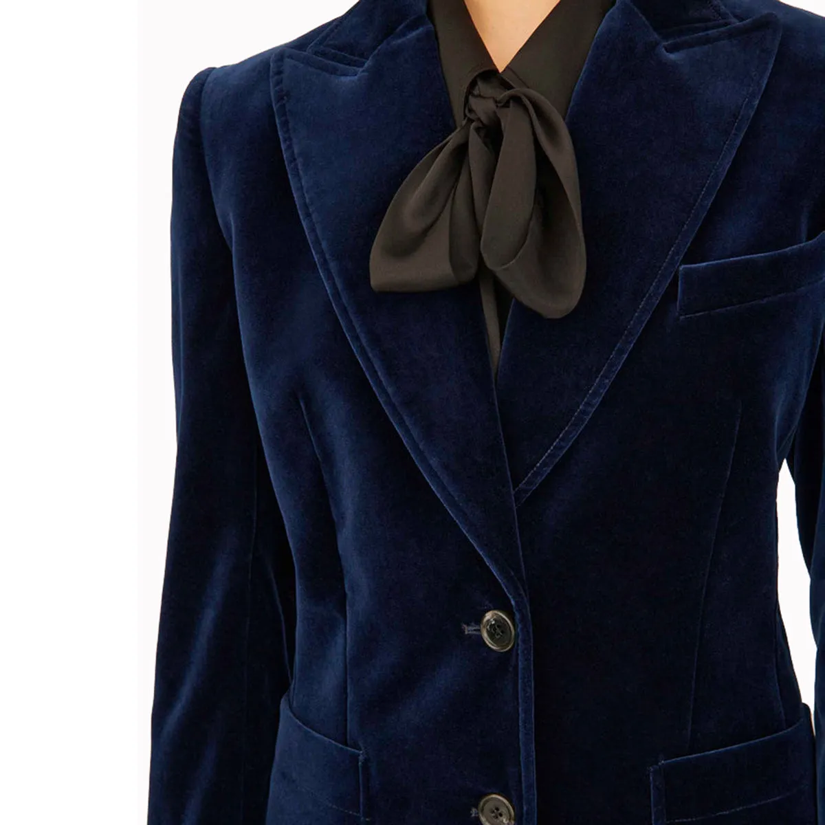 Bella Freud Velvet Saint James Jacket Dark Marine