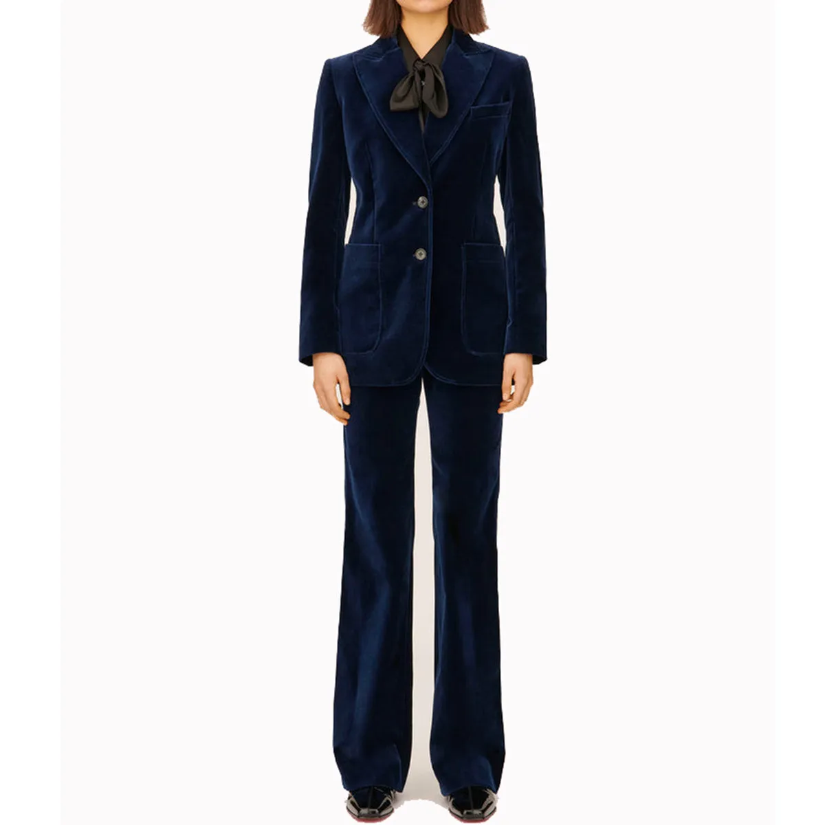 Bella Freud Velvet Saint James Jacket Dark Marine
