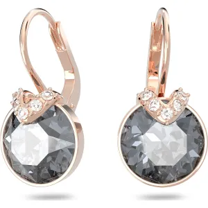 Bella-V-earrings, Round, Gray, Rose gold-tone plated
 5299317