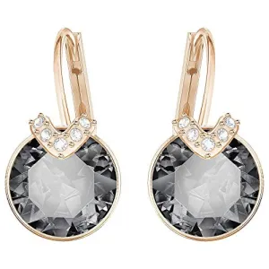 Bella V Pierced Earrings, Gray, Rose-gold tone plated