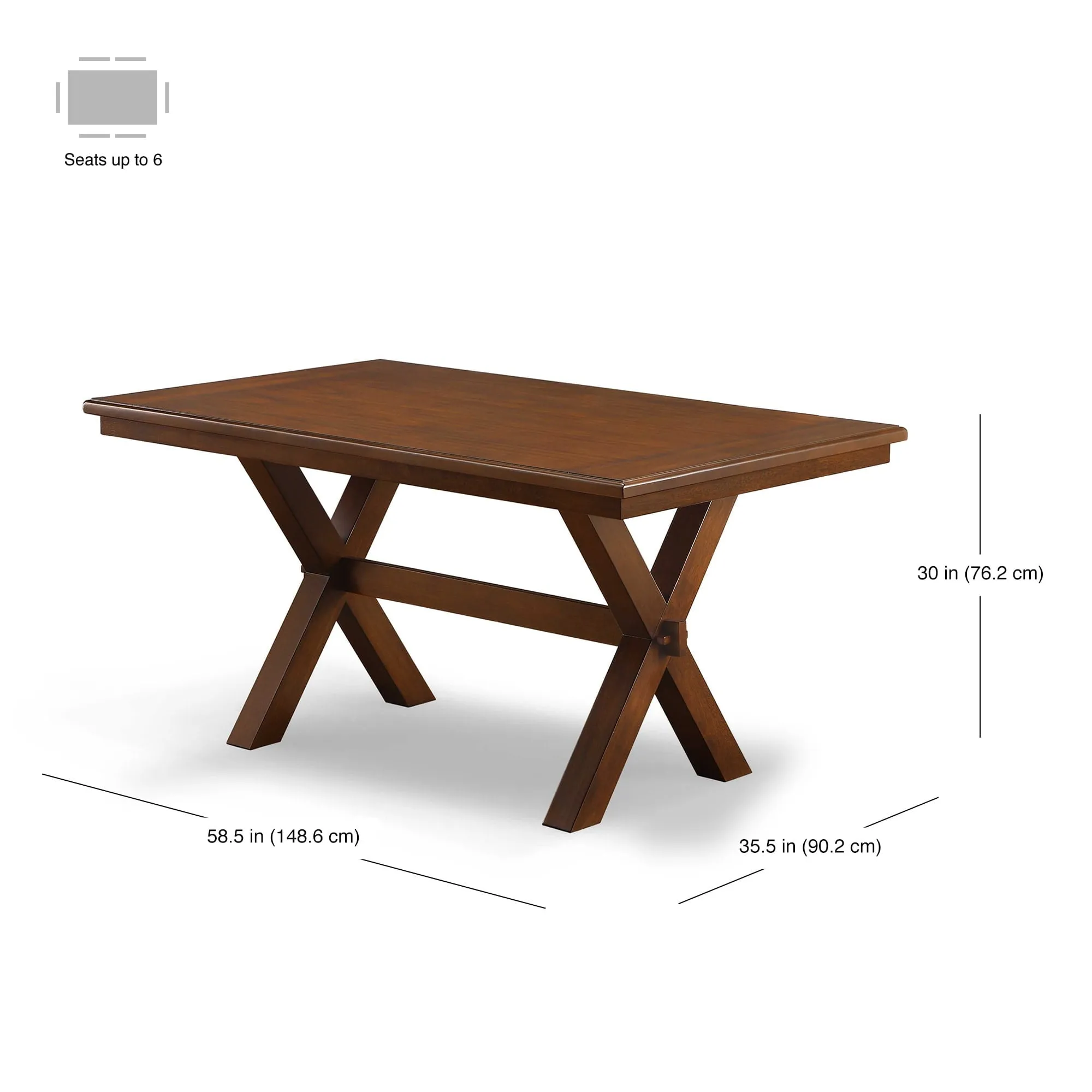 Better Homes & Gardens Maddox Crossing Dining Table, Brown Finish - open_box