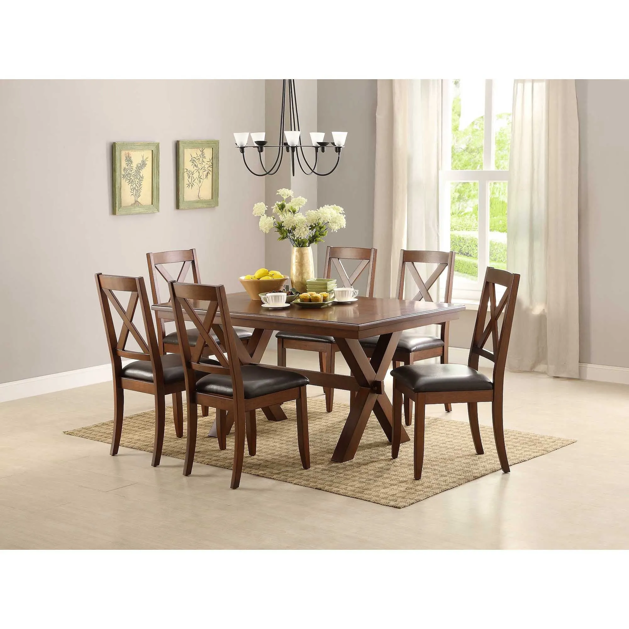 Better Homes & Gardens Maddox Crossing Dining Table, Brown Finish - open_box