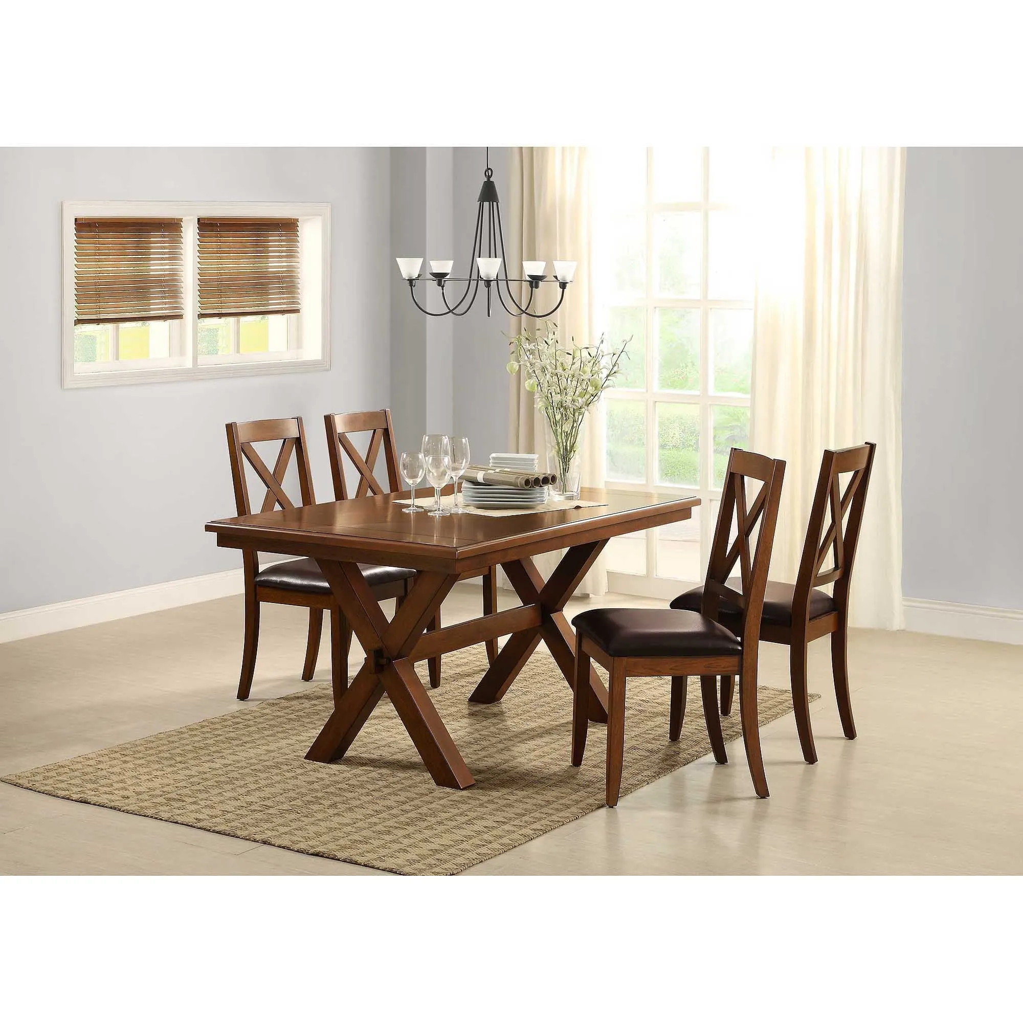 Better Homes & Gardens Maddox Crossing Dining Table, Brown Finish - open_box