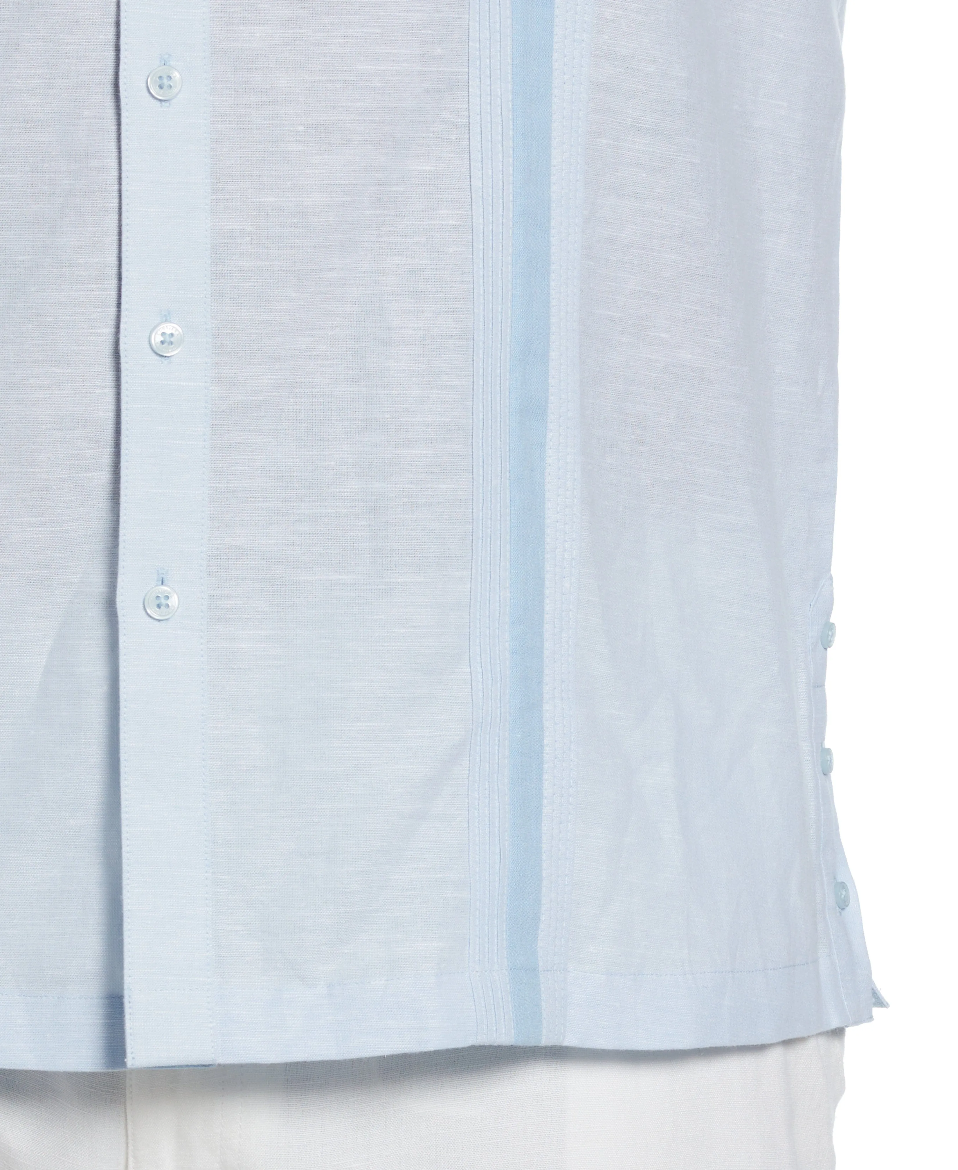 Big & Tall Linen Blend Cross Dye Guayabera Shirt