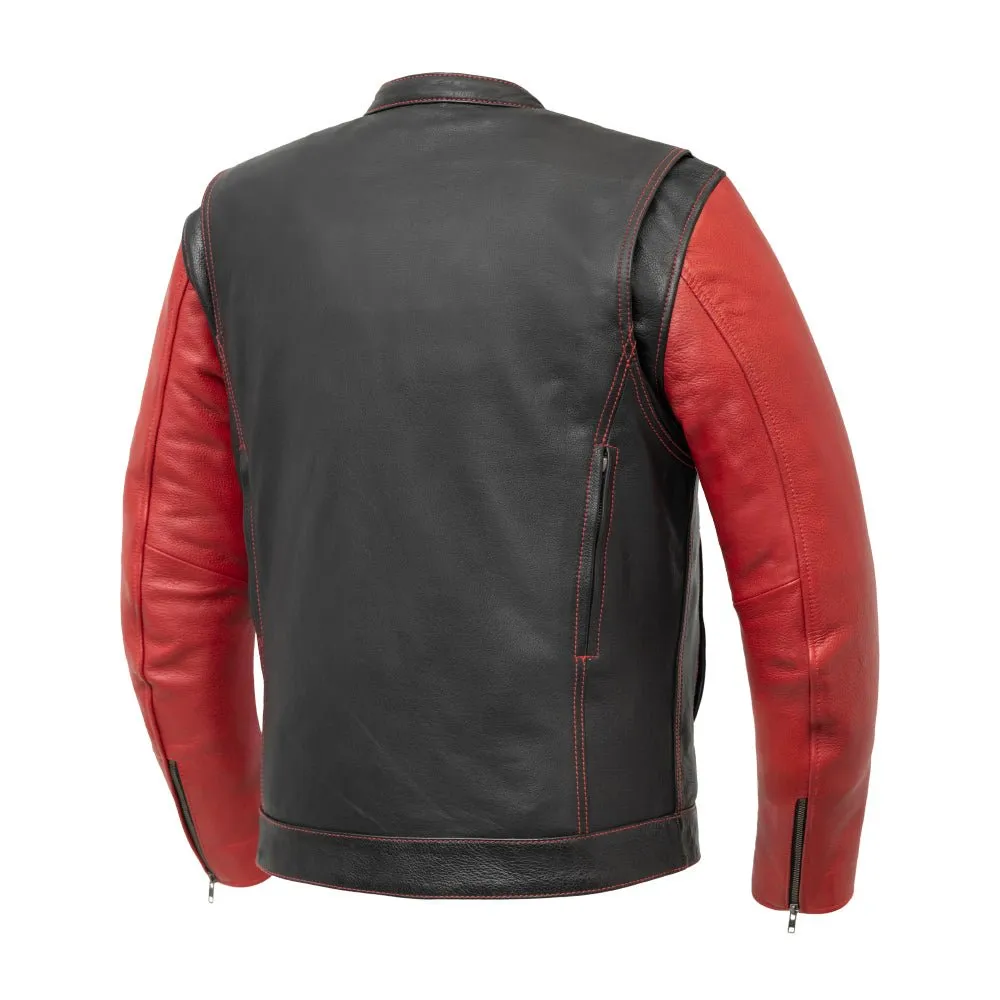 Bistro Men's Cafe Style Leather Jacket