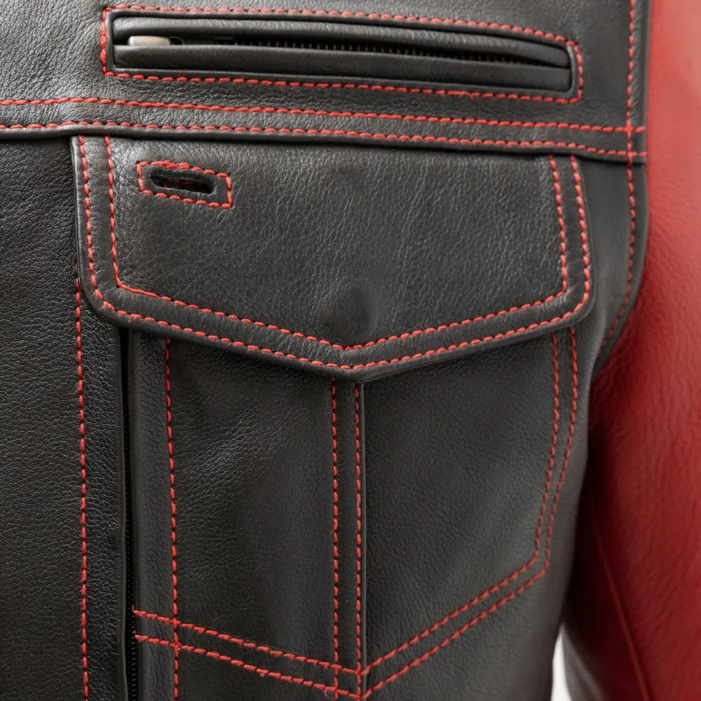 Bistro Men's Cafe Style Leather Jacket