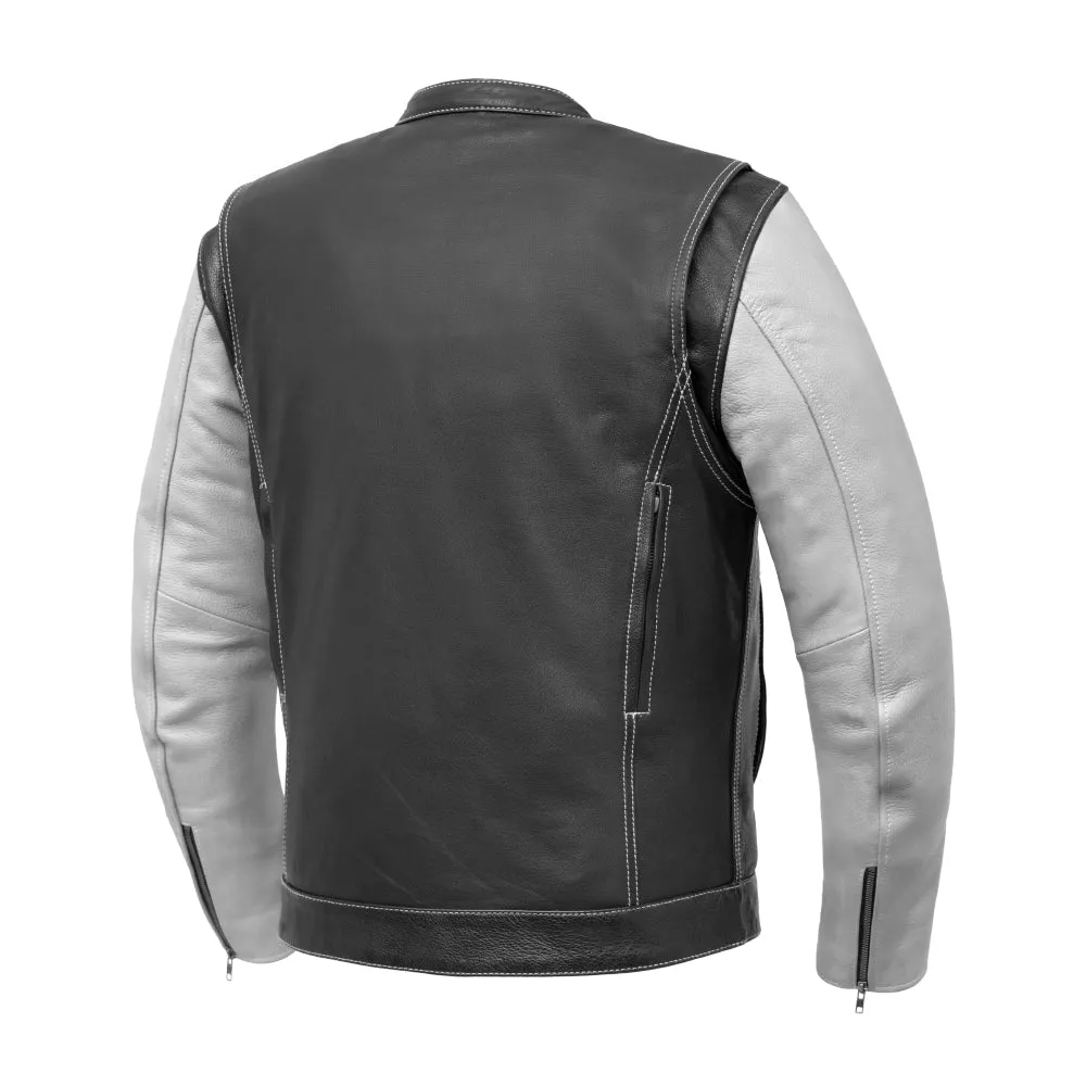 Bistro Men's Cafe Style Leather Jacket