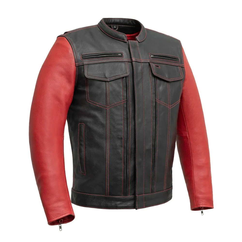 Bistro Men's Cafe Style Leather Jacket