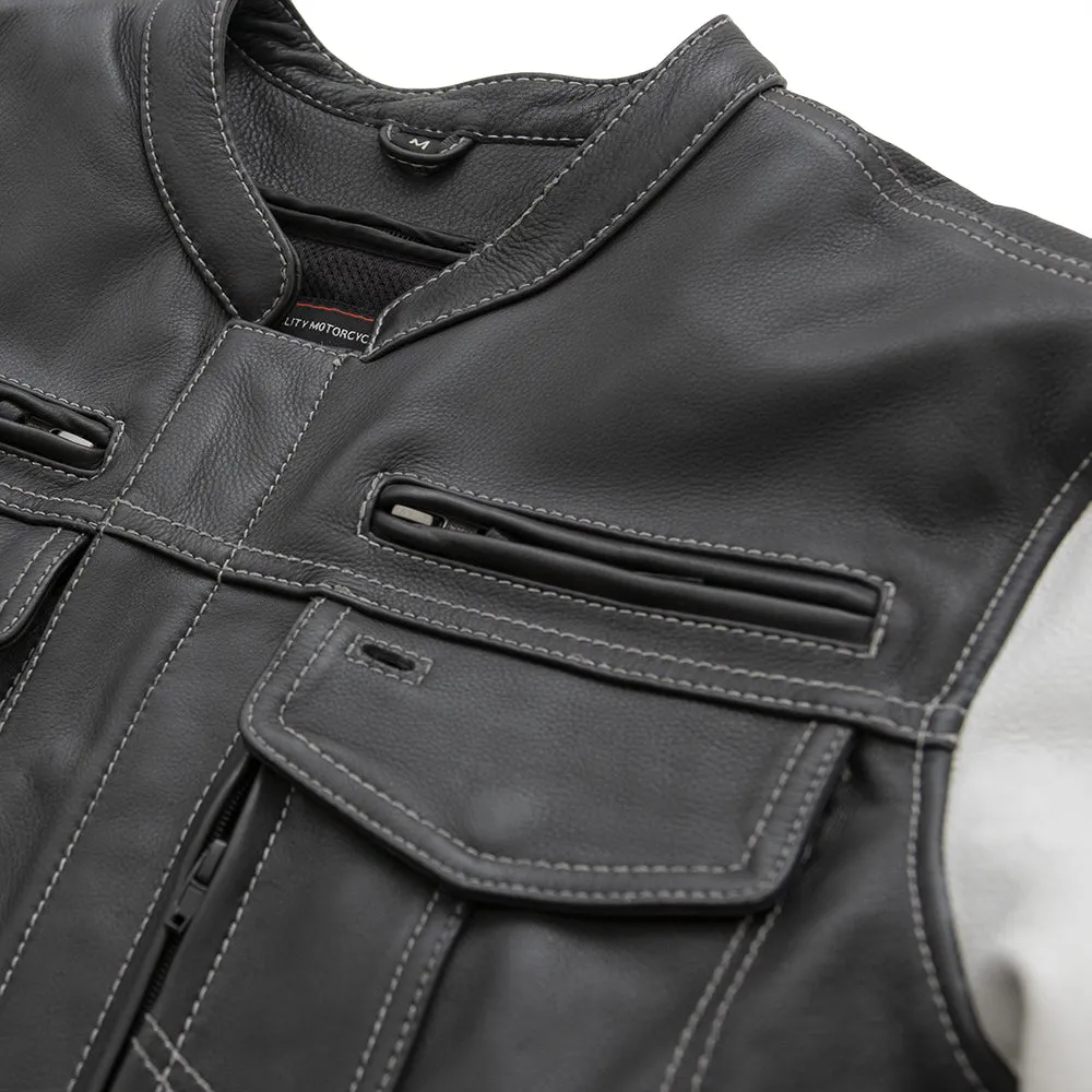 Bistro Men's Cafe Style Leather Jacket