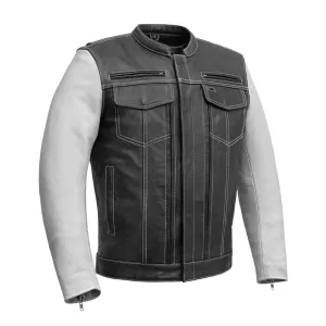 Bistro Men's Cafe Style Leather Jacket