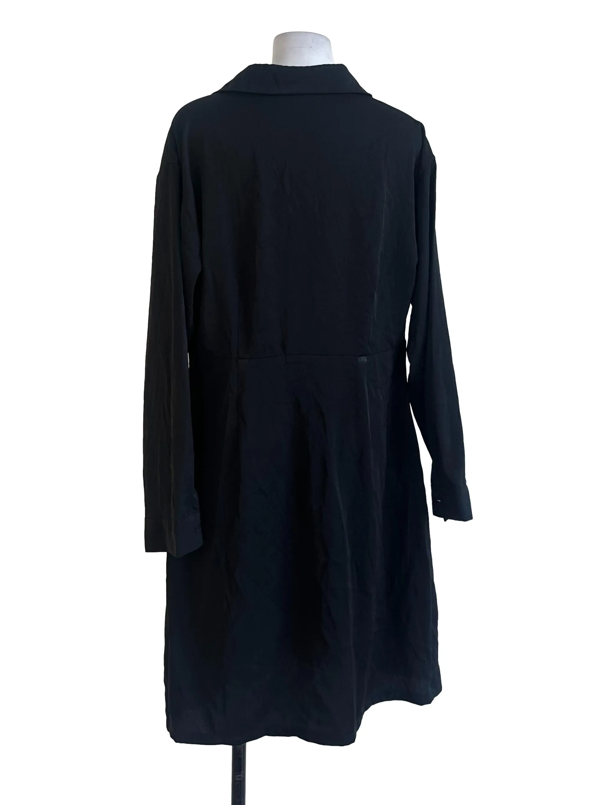 Black Plain Long Sleeve Dress