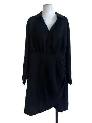 Black Plain Long Sleeve Dress