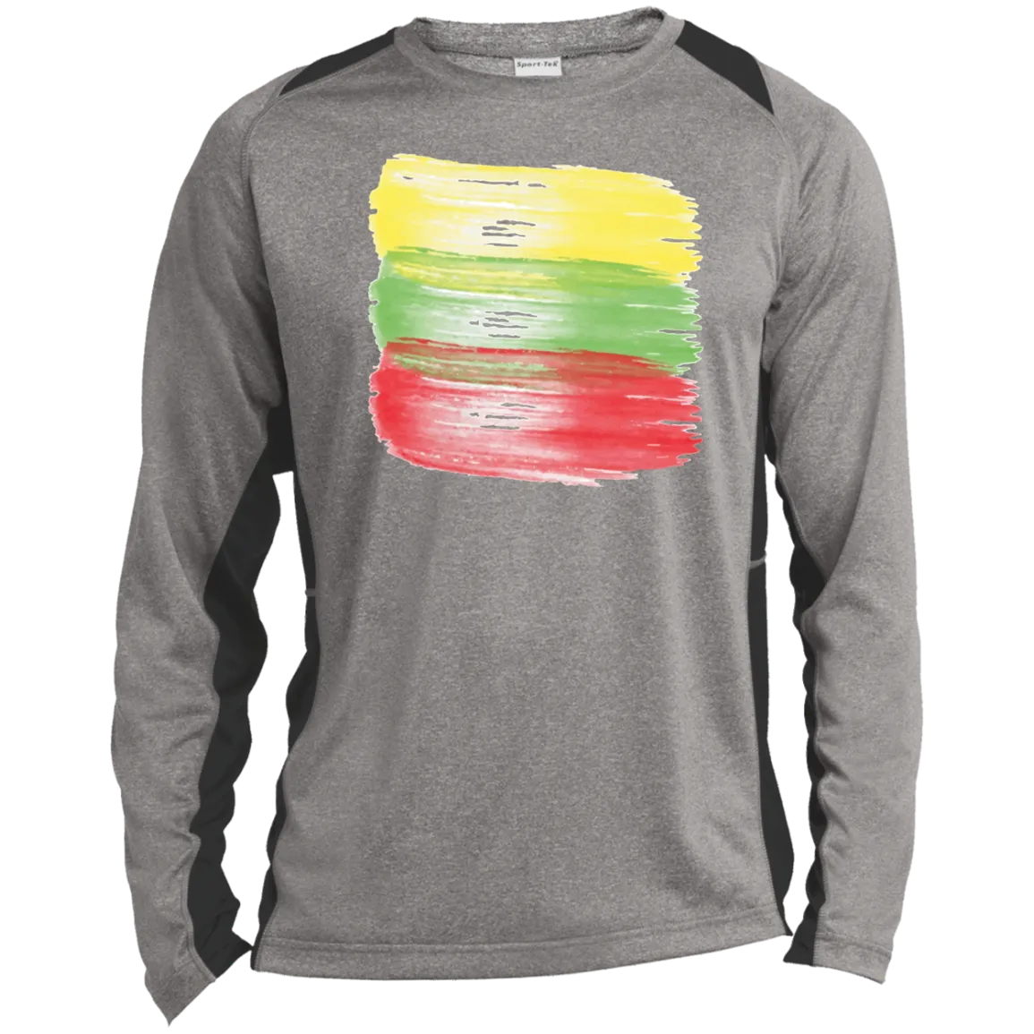 Brush Strokes - Men's Long Sleeve Colorblock Activewear Performance T