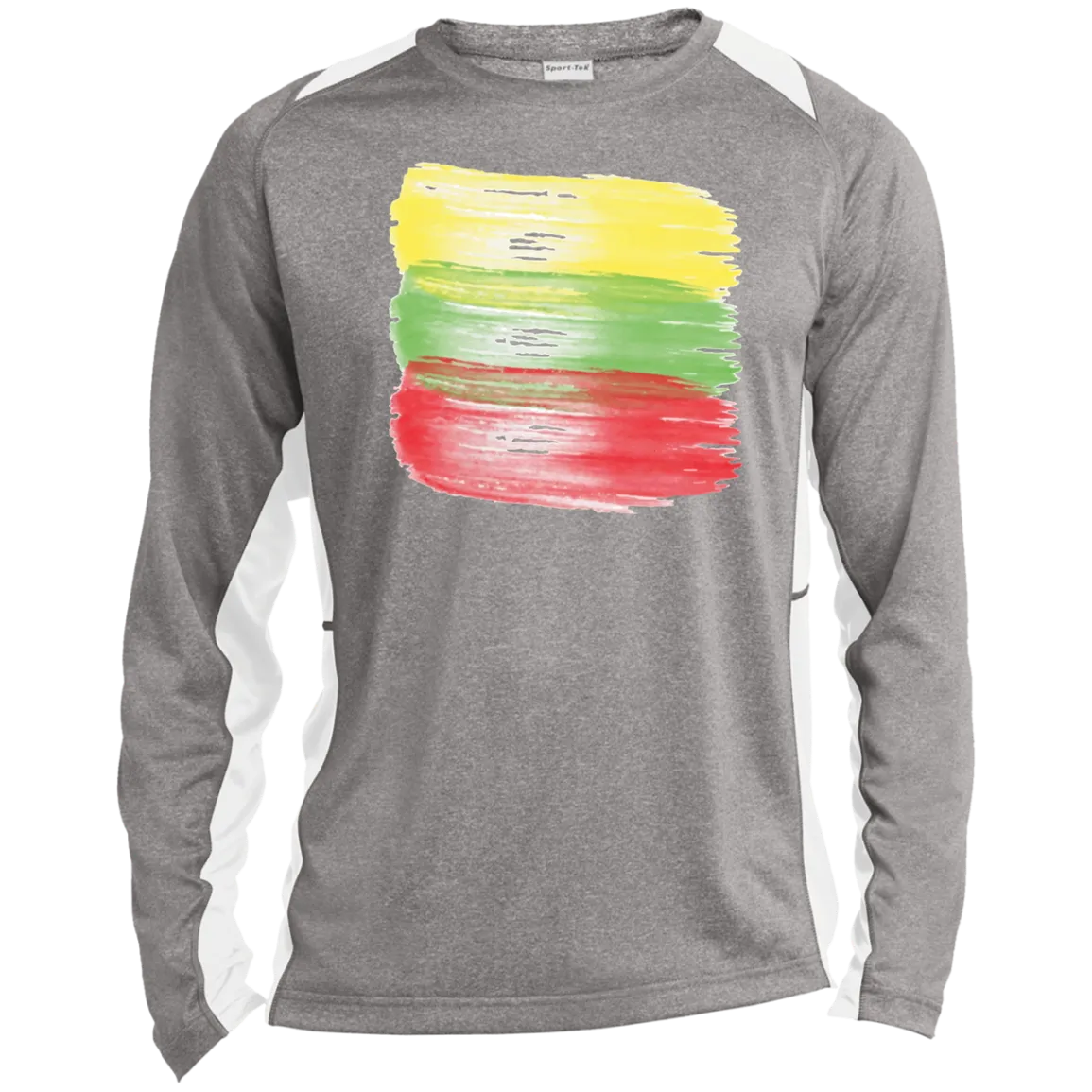 Brush Strokes - Men's Long Sleeve Colorblock Activewear Performance T