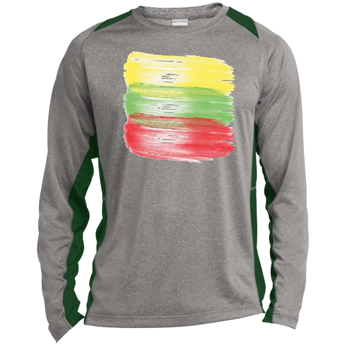 Brush Strokes - Men's Long Sleeve Colorblock Activewear Performance T