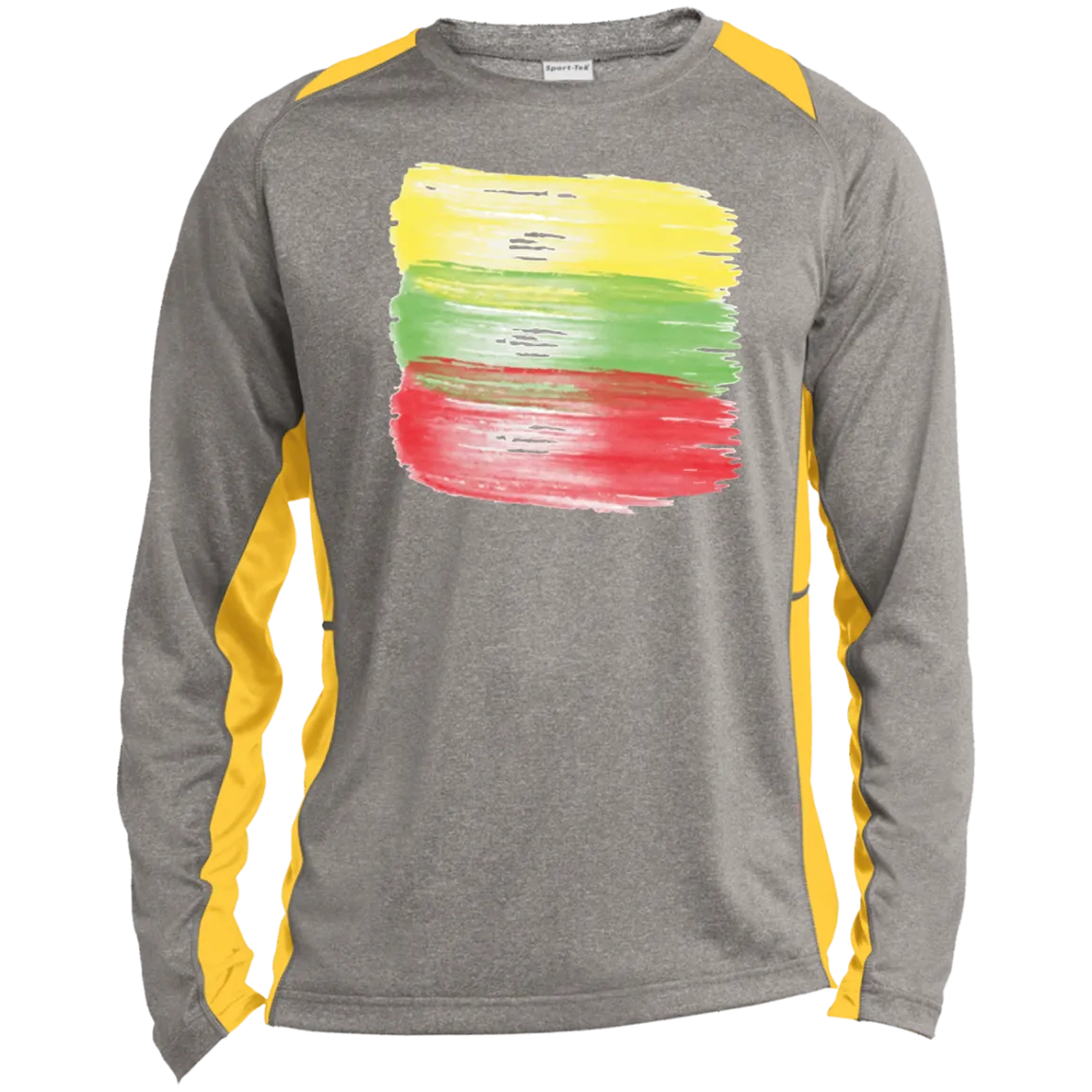 Brush Strokes - Men's Long Sleeve Colorblock Activewear Performance T