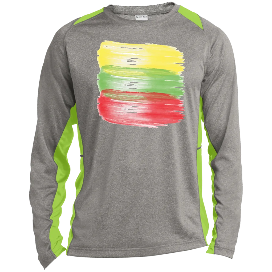 Brush Strokes - Men's Long Sleeve Colorblock Activewear Performance T