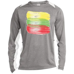 Brush Strokes - Men's Long Sleeve Colorblock Activewear Performance T