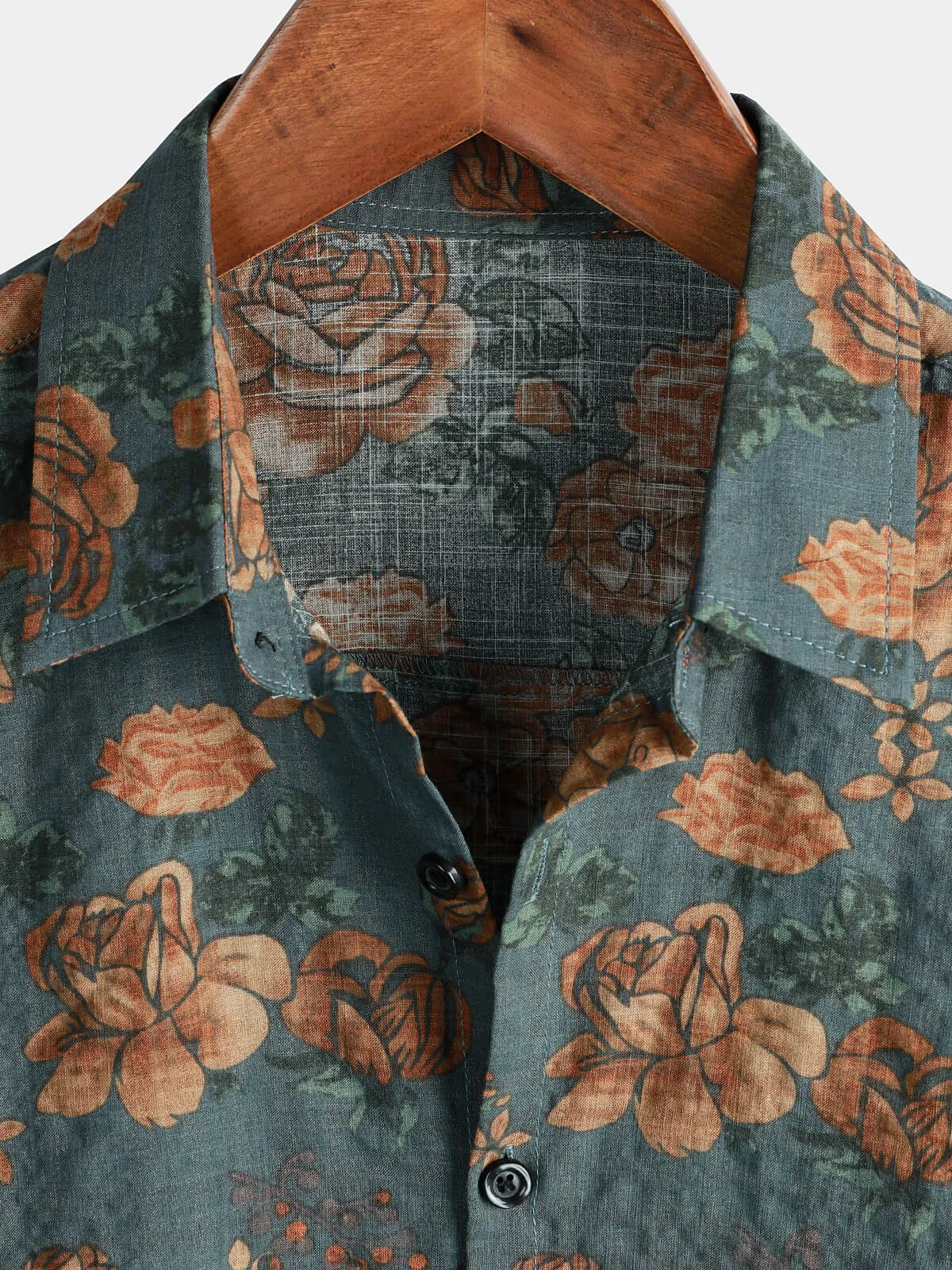 Bundle Of 2 | Men's Vintage Floral Retro Blue Summer Holiday Short Sleeve Shirts
