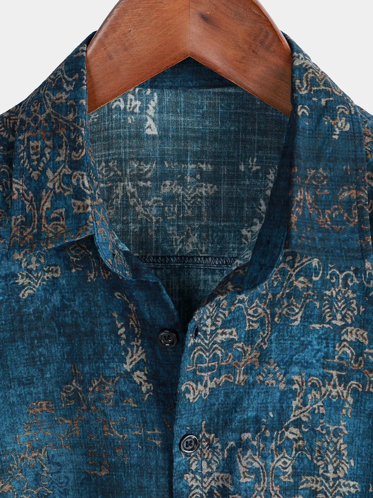 Bundle Of 2 | Men's Vintage Floral Retro Blue Summer Holiday Short Sleeve Shirts
