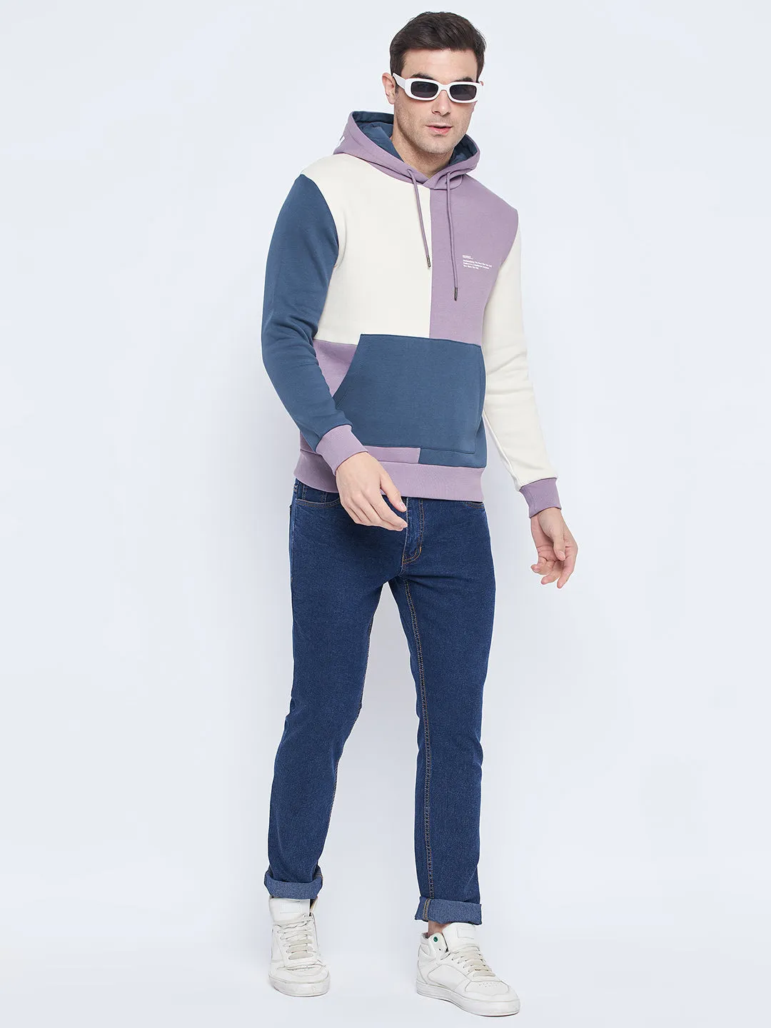 Camla Barcelona Lilac And Blue Colourblocked Sweatshirt