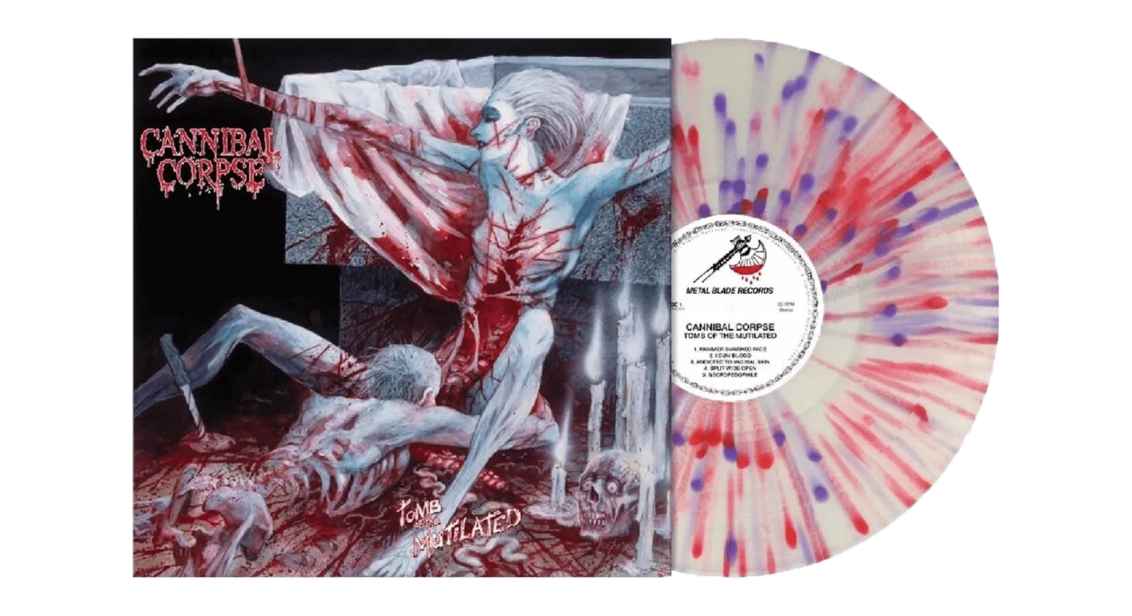 Cannibal Corpse : Tomb Of The Mutilated (Red, Purple & Pink Splatter Vinyl)