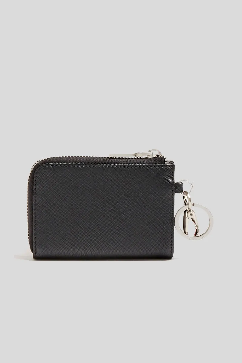 Certosa Top Zip Card Holder - Black