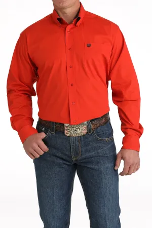 Cinch Men's Solid Red Stretch Button-Down Shirt