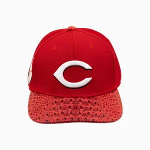 Cincinnati Reds MLB Leather Visor Wool Snapback Hat