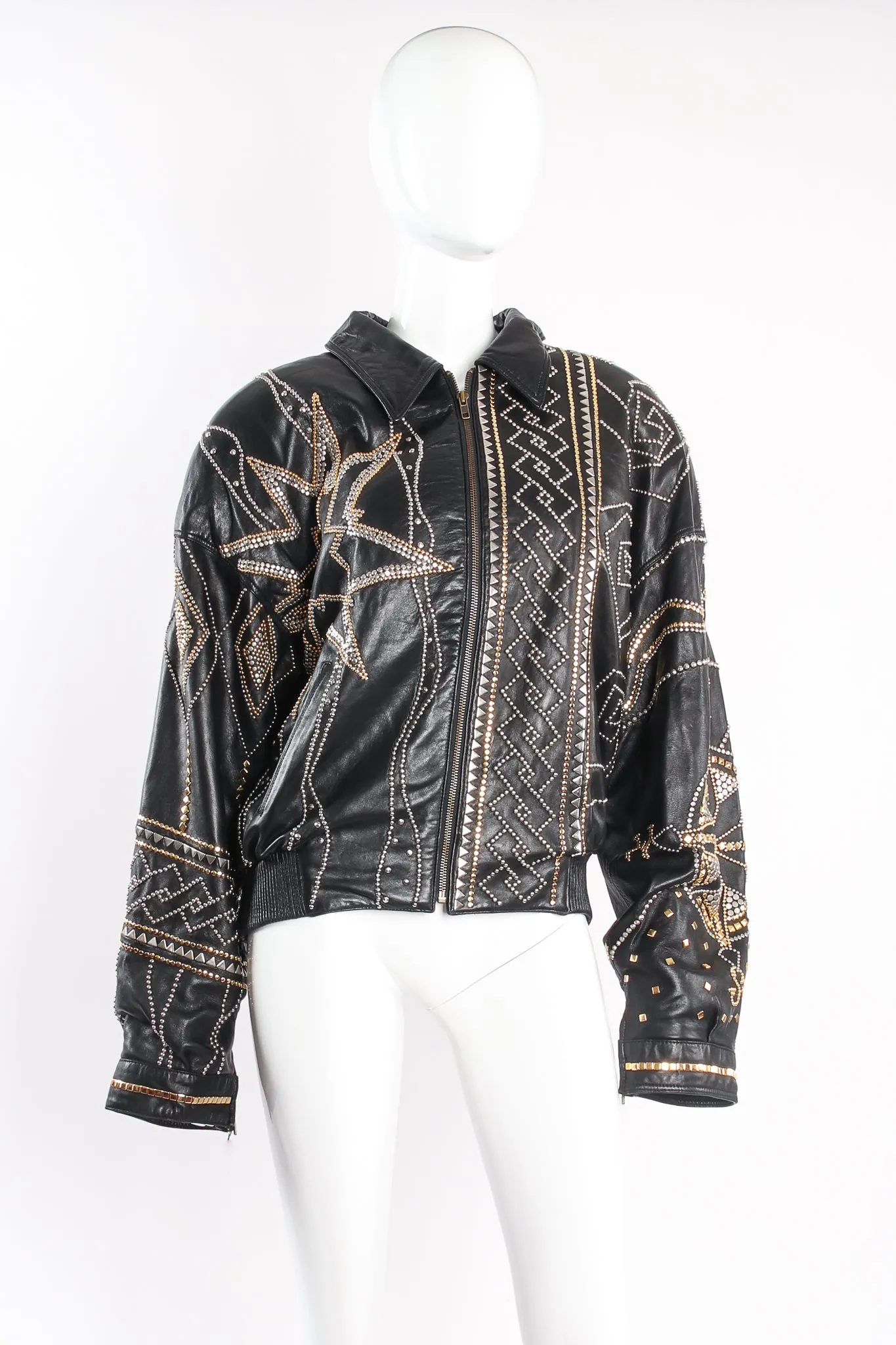 Compass Studded Leather Jacket