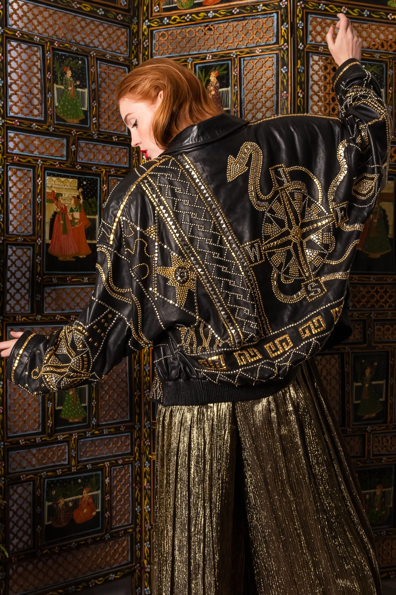 Compass Studded Leather Jacket