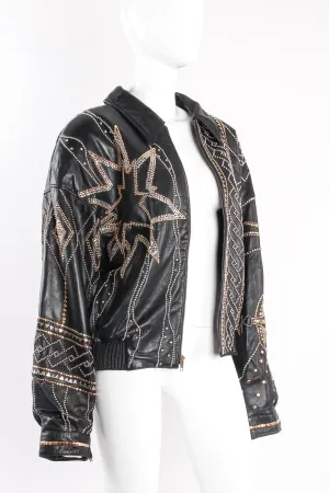 Compass Studded Leather Jacket