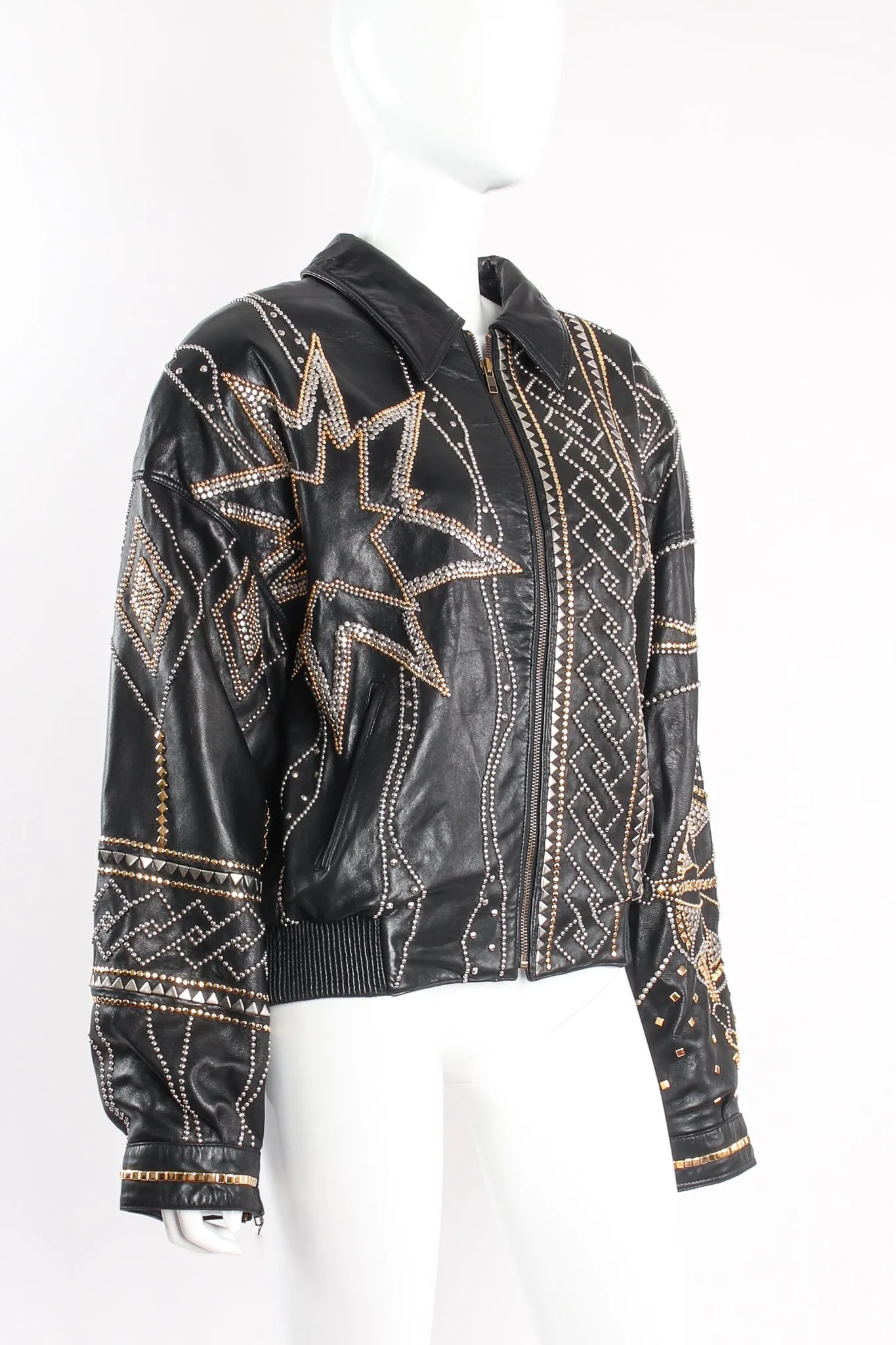 Compass Studded Leather Jacket