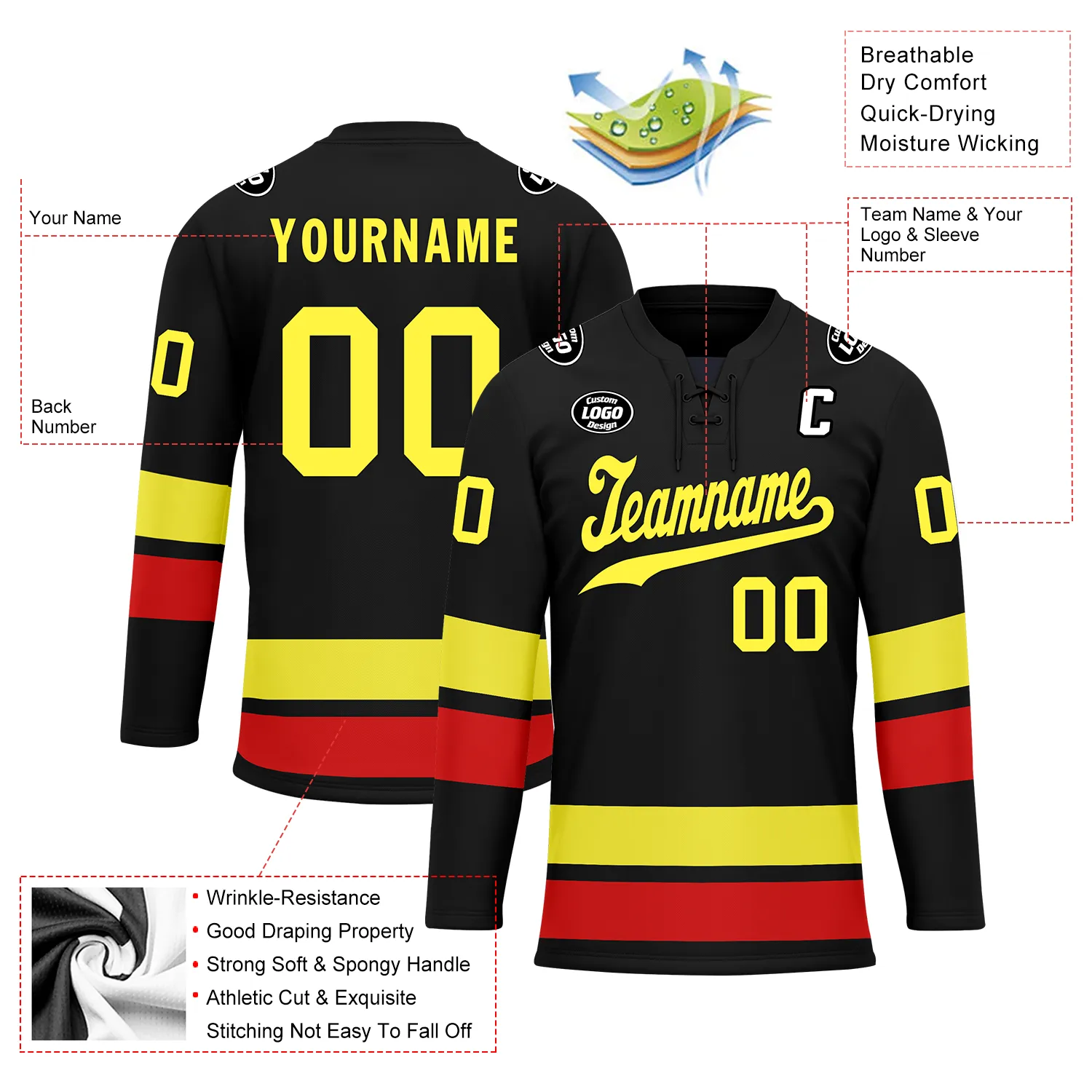 Custom Black Personalized Hockey Jersey HCKJ01-D0a70dd