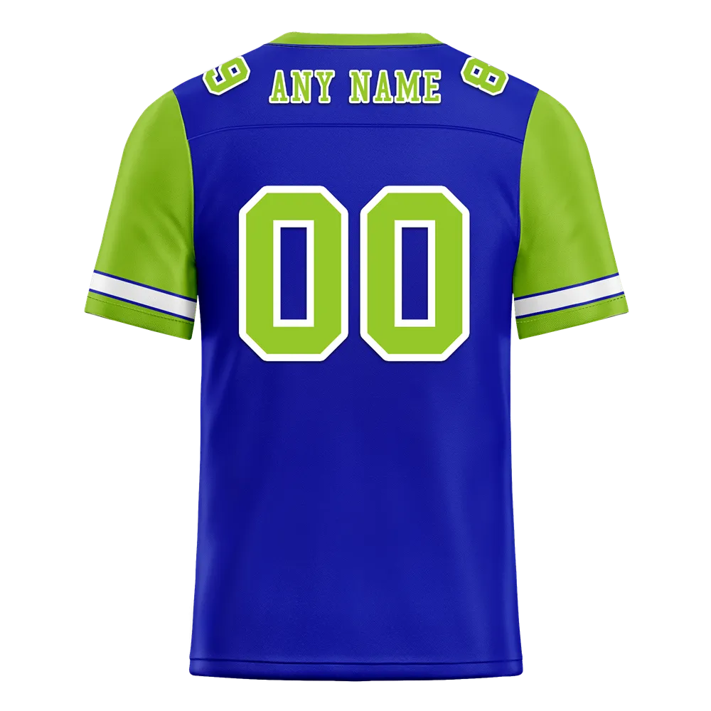 Custom Blue Green Two Tone Green Personalized Authentic Football Jersey FBJ02-bc0fa0c