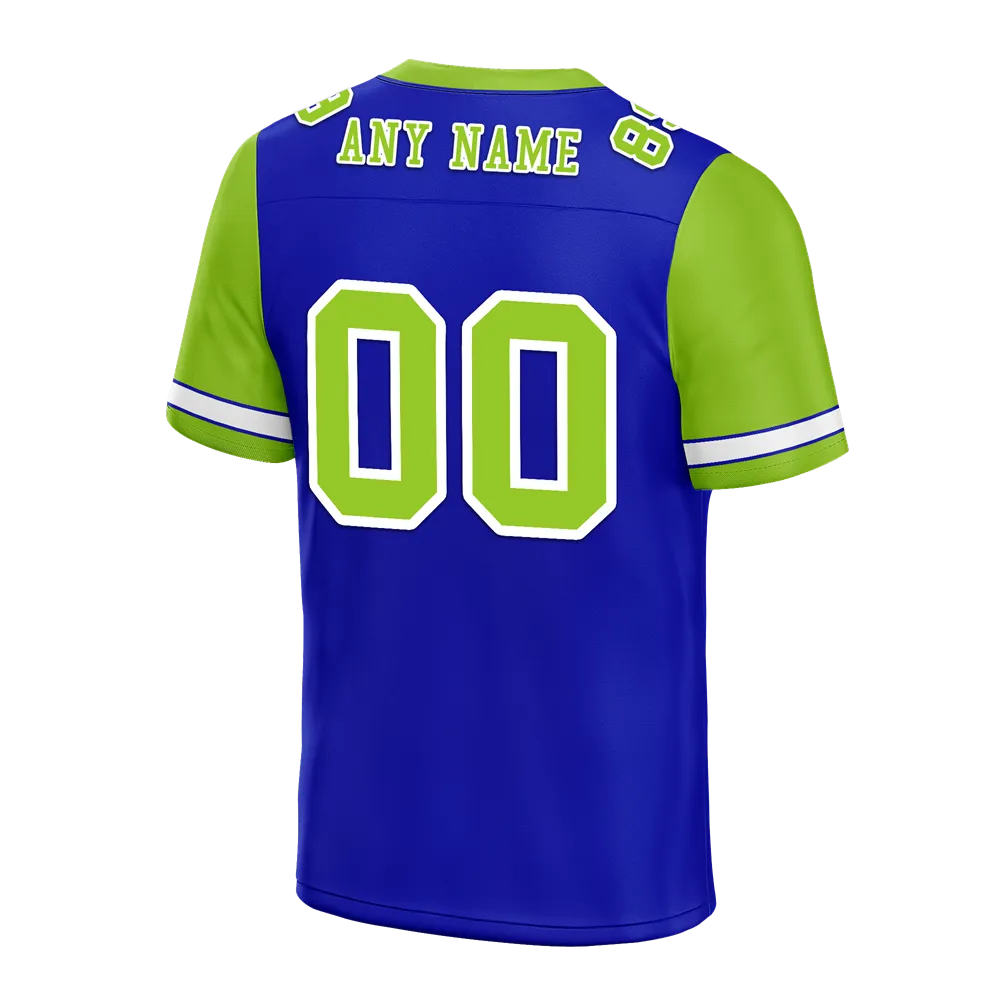 Custom Blue Green Two Tone Green Personalized Authentic Football Jersey FBJ02-bc0fa0c
