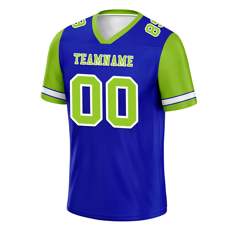 Custom Blue Green Two Tone Green Personalized Authentic Football Jersey FBJ02-bc0fa0c
