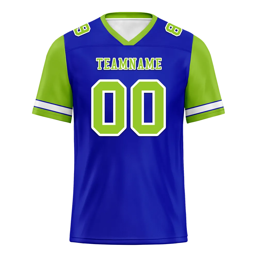 Custom Blue Green Two Tone Green Personalized Authentic Football Jersey FBJ02-bc0fa0c