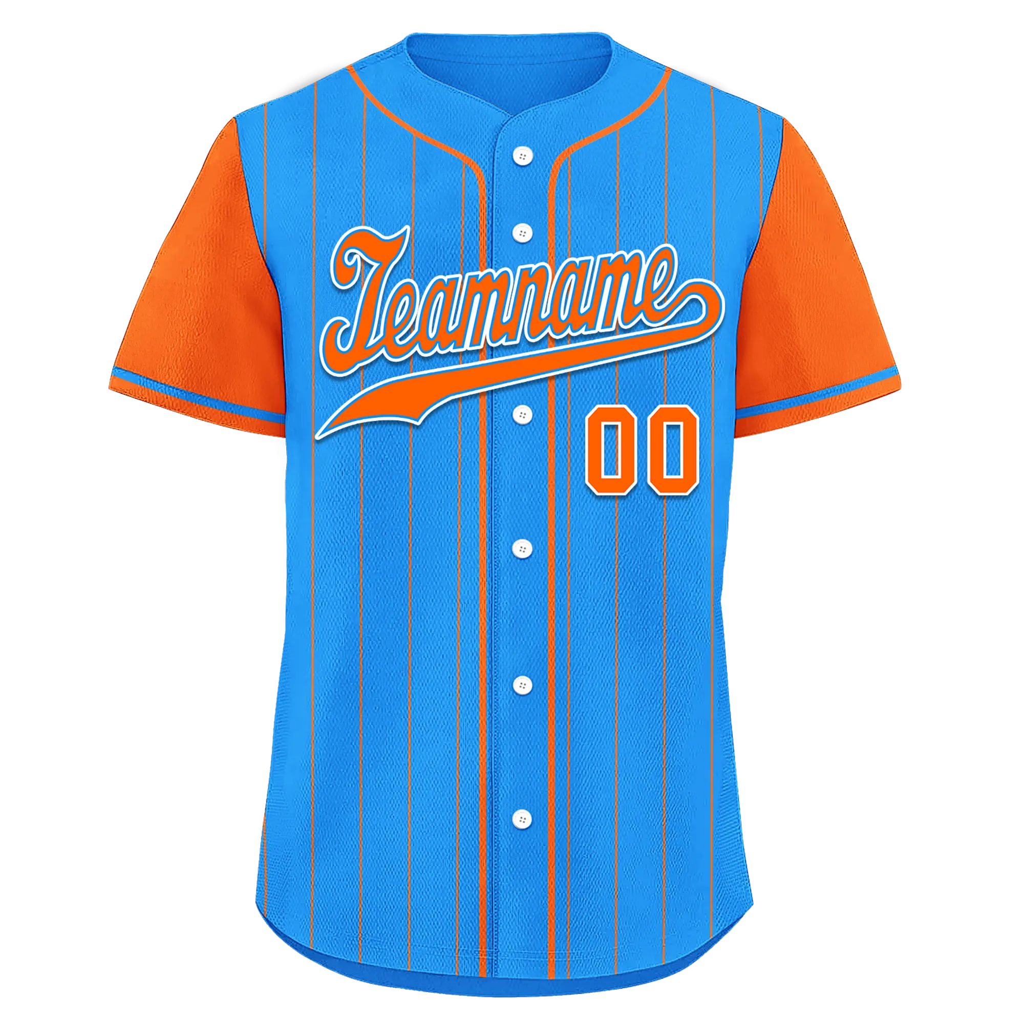 Custom Blue Orange Stripe Fashion Personalized Authentic Baseball Jersey BSBJ01-D017211