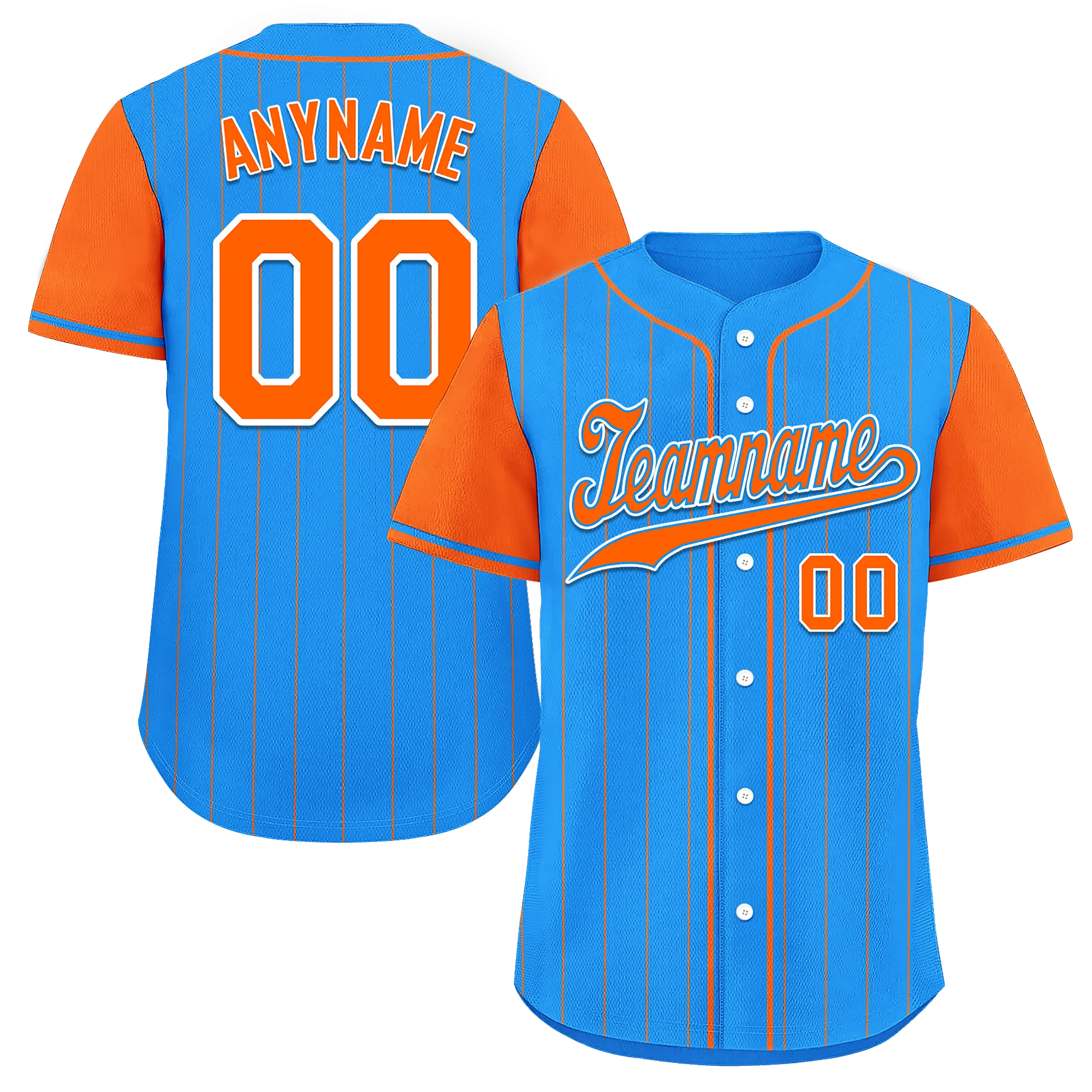 Custom Blue Orange Stripe Fashion Personalized Authentic Baseball Jersey BSBJ01-D017211