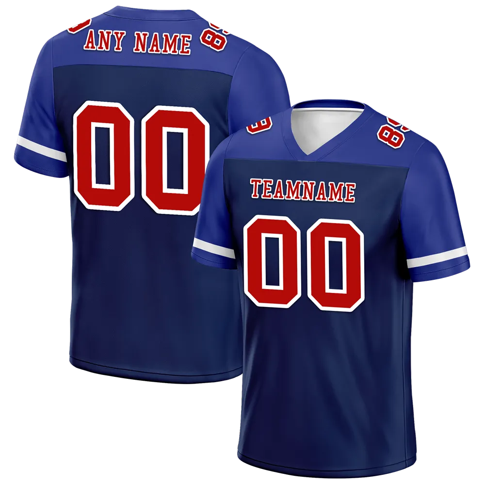 Custom Blue Raglan Sleeves Brown Personalized Authentic Football Jersey FBJ02-bc0f0bc