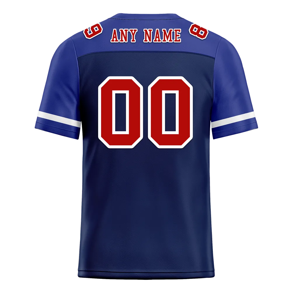 Custom Blue Raglan Sleeves Brown Personalized Authentic Football Jersey FBJ02-bc0f0bc